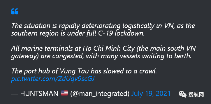 越南疫情暴發(fā)多地封城，工廠關(guān)閉，最大港擁堵加劇