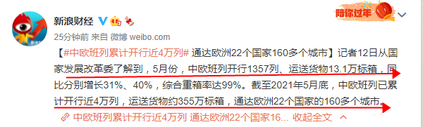 中歐班列已累計(jì)開行近4萬列