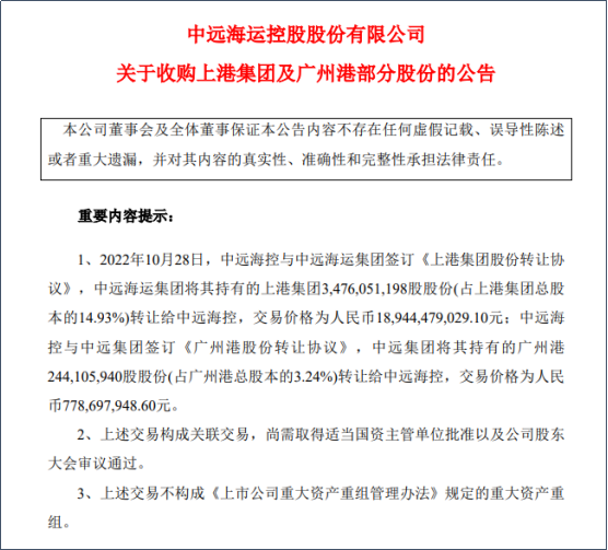 中遠(yuǎn)?？?00億元訂造12艘24000TEU集裝箱船！收購上港集團(tuán)及廣州港部分股份