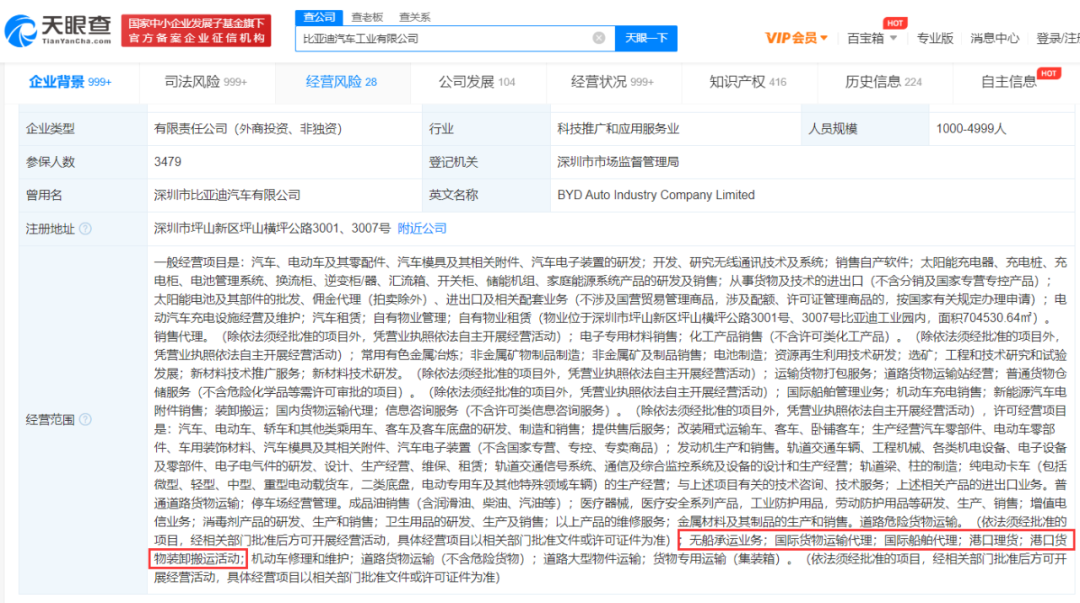 “比亞迪船舶管理公司”來(lái)了~